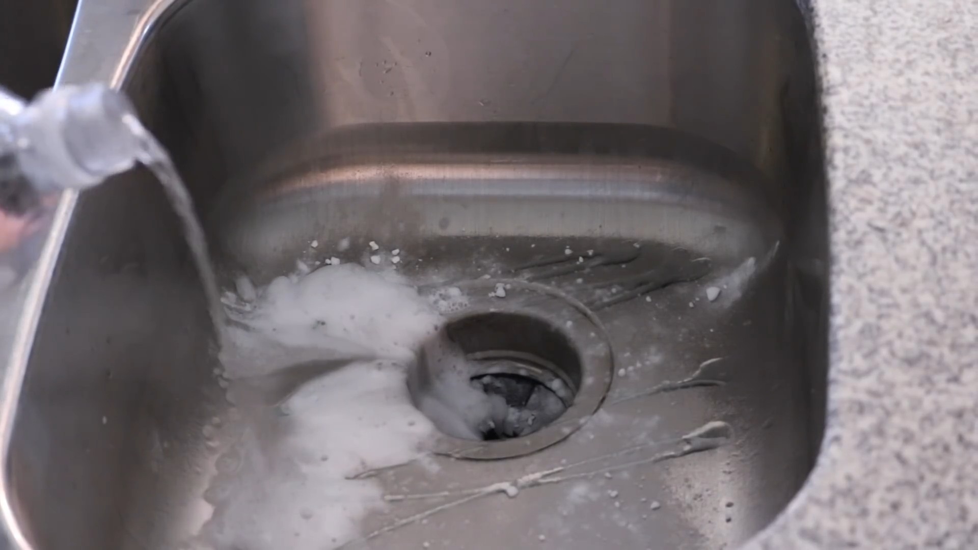 Sparkling kitchen sink cleaning